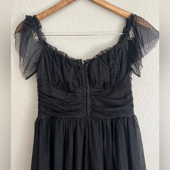 NWOT Regal Radiance Black Tulle Bustier Midi Dress - Picture 4 of 8